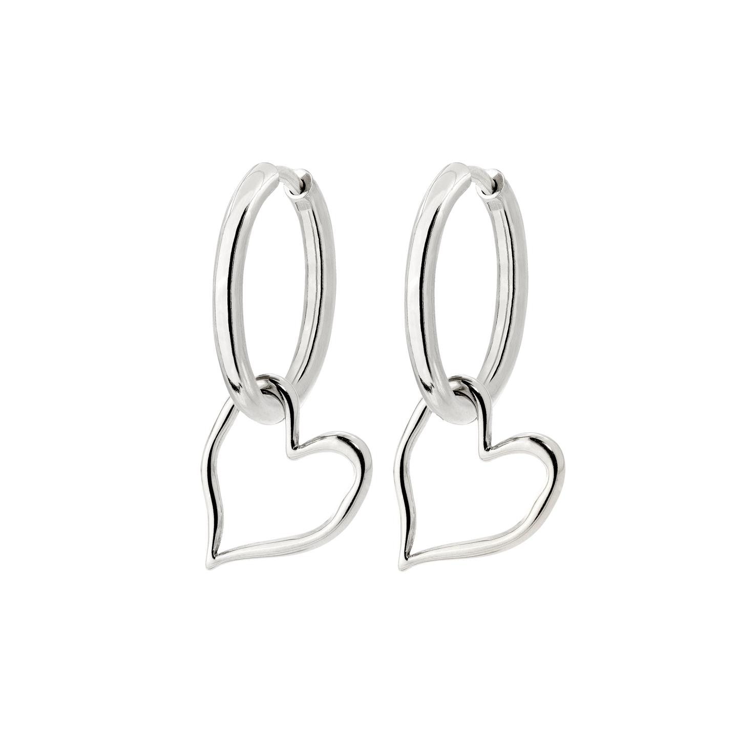 Melting Heart Hoop Set Medium Silber