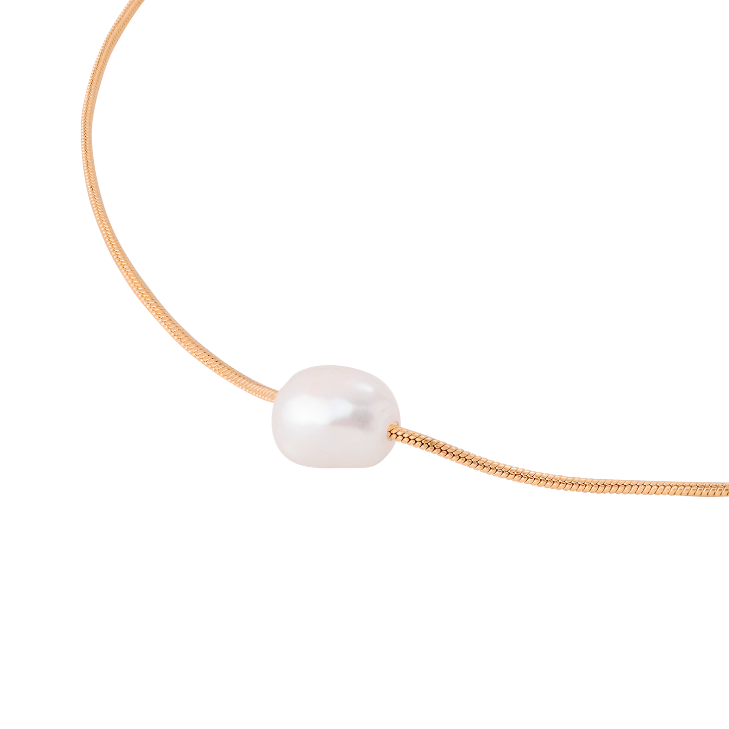Minimalist Pearl Necklace Roségold