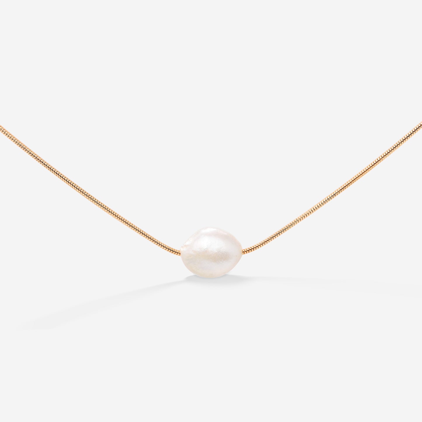 Minimalist Pearl Necklace Roségold