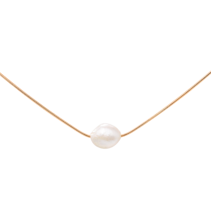 Minimalist Pearl Necklace Roségold