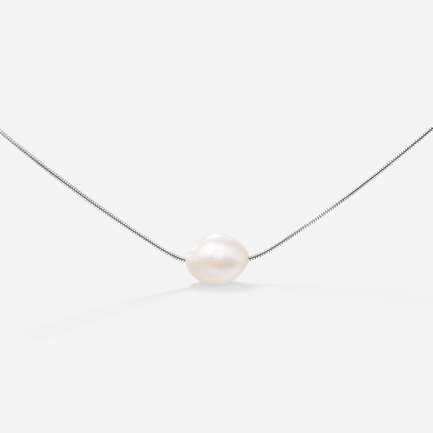 Minimalist Pearl Necklace Silber