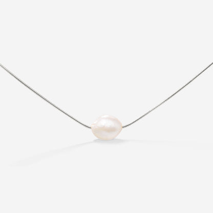 Minimalist Pearl Necklace Silber