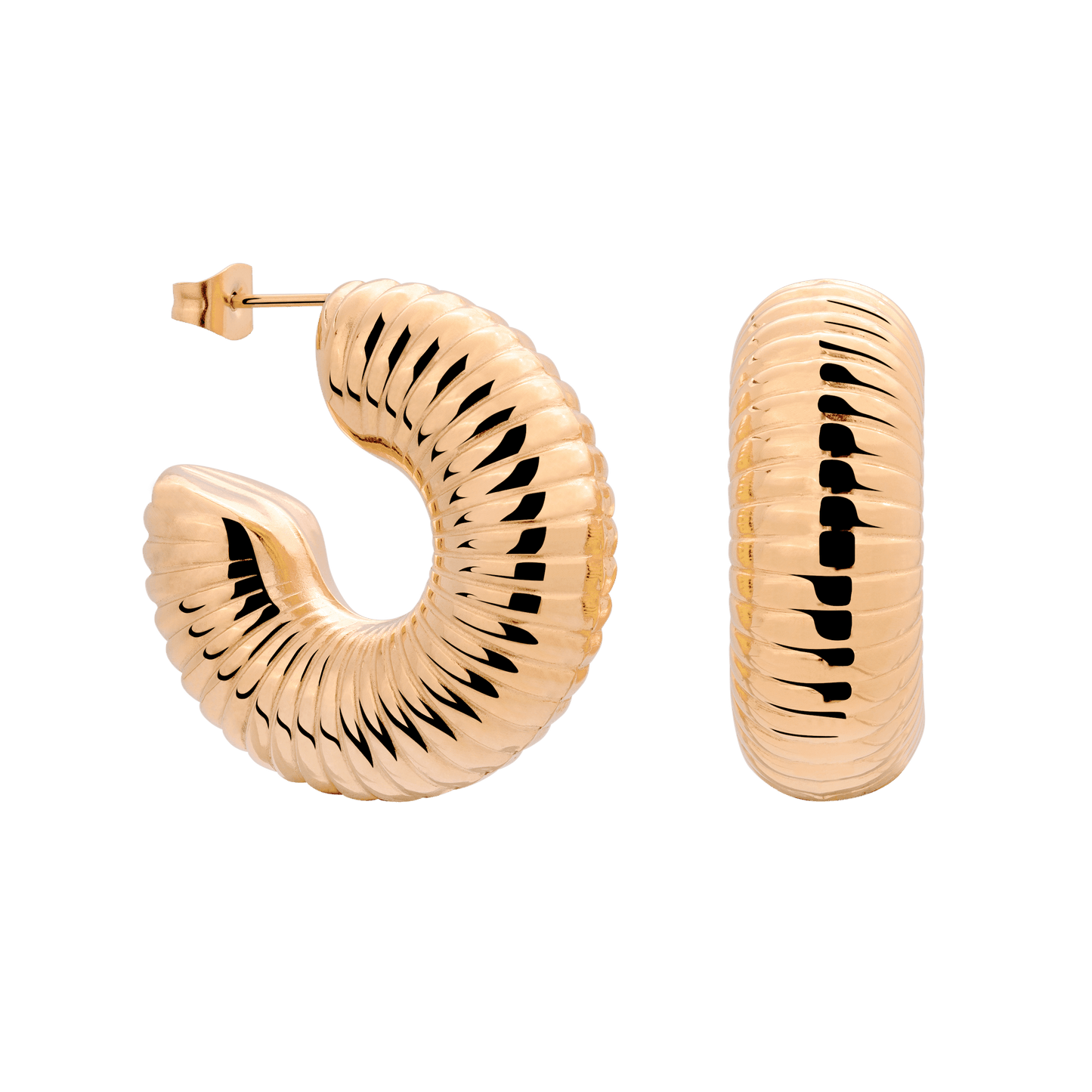 Spiral of Love Hoop Studs Large Roségold