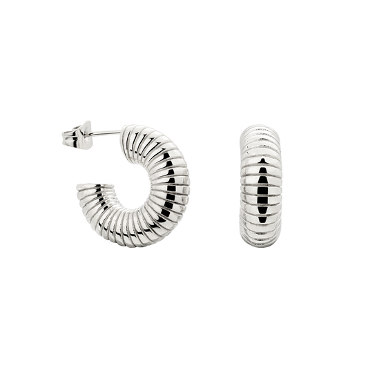 Spiral of Love Hoop Studs Small Silber