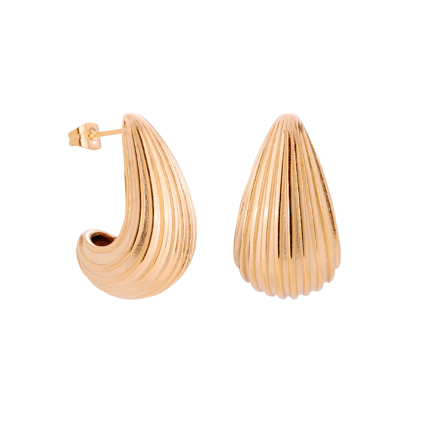 Textured Droplet Studs Large Roségold