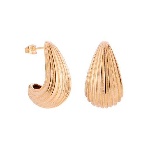 Textured Droplet Studs Large Roségold