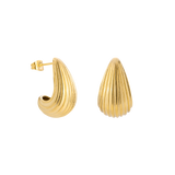 Textured Droplet Studs Small Gold