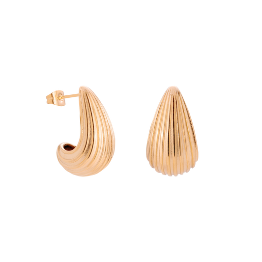 Textured Droplet Studs Small Roségold