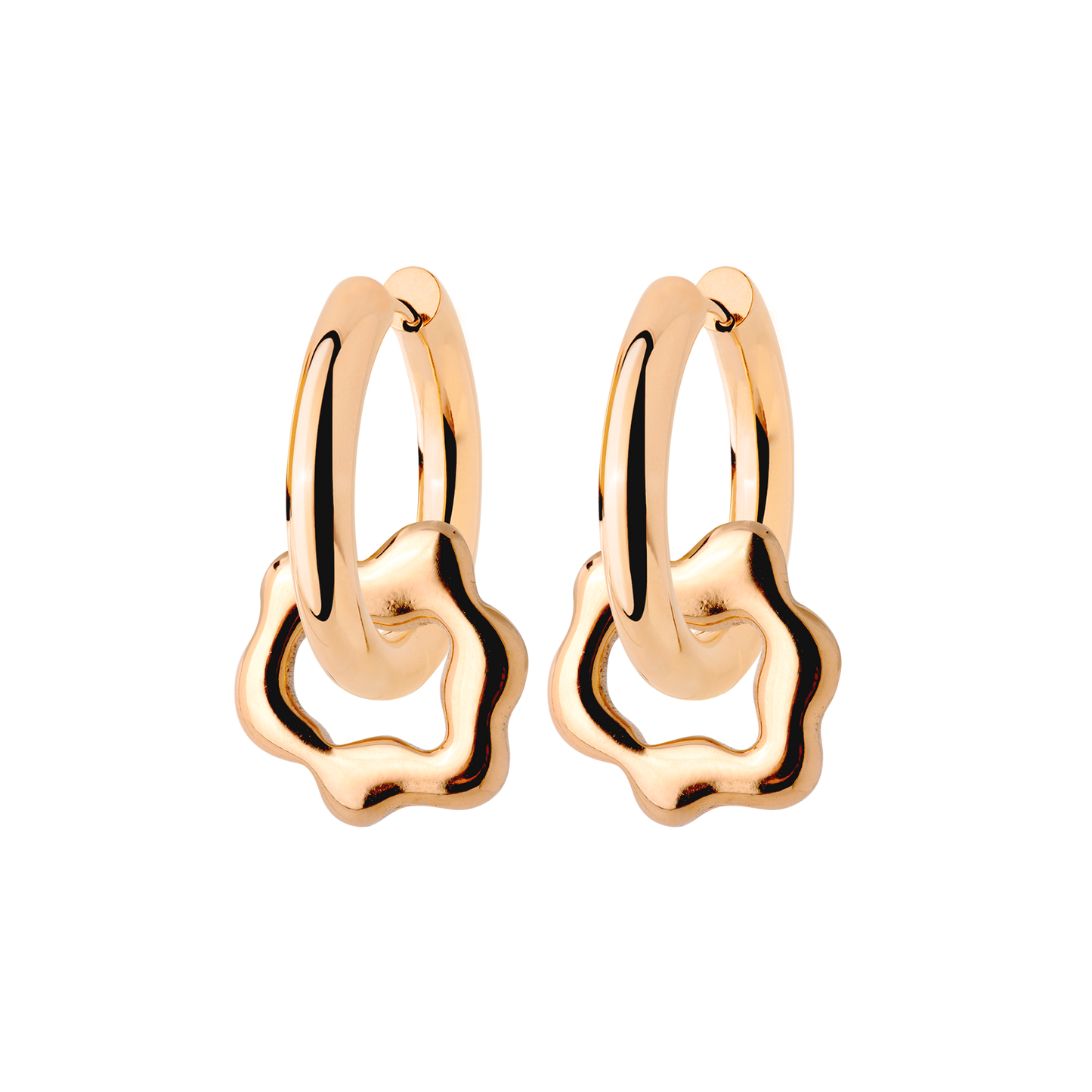 Chunky Melting Donut Hoop Set Medium Roségold
