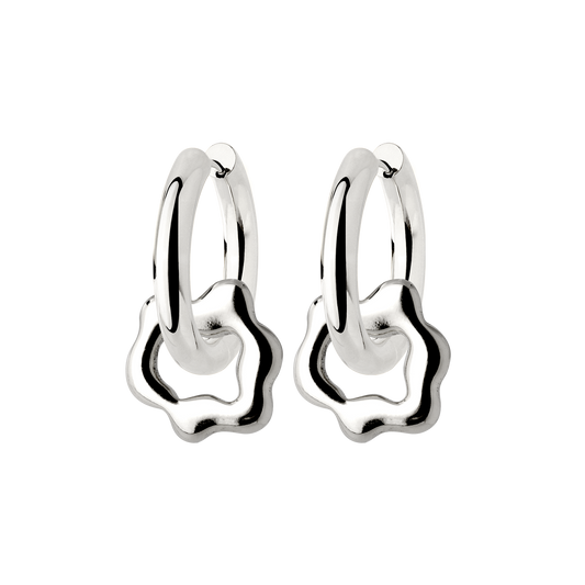 Chunky Melting Donut Hoop Set Medium Silber