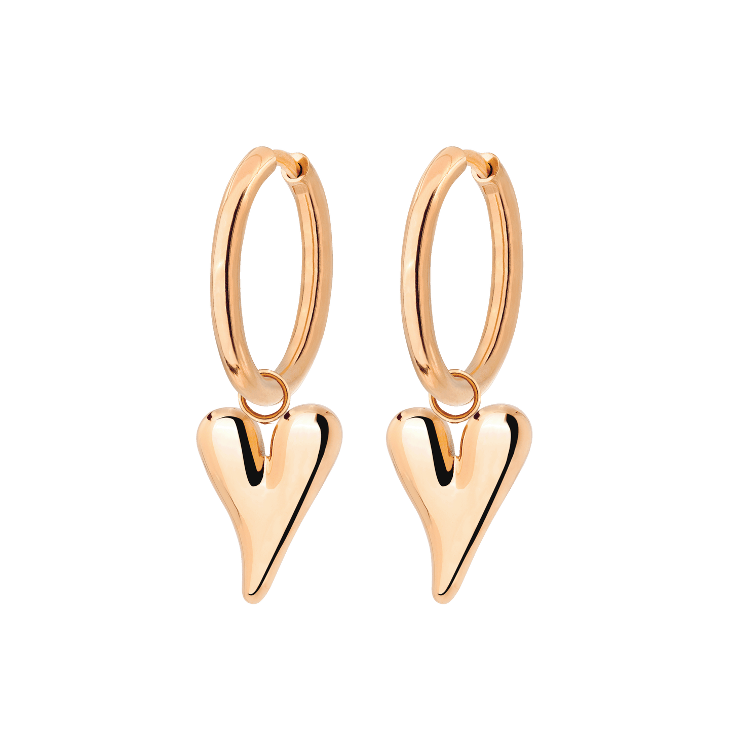 Flowy Heart Hoop Set Medium Roségold