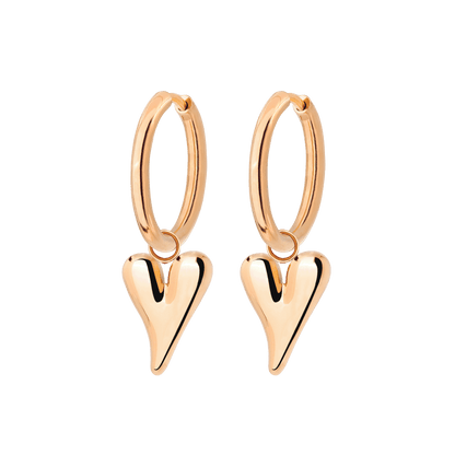 Flowy Heart Hoop Set Medium Roségold