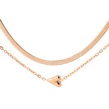 Flowy Heart Necklace Bundle Roségold