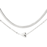 Flowy Heart Necklace Bundle Silber