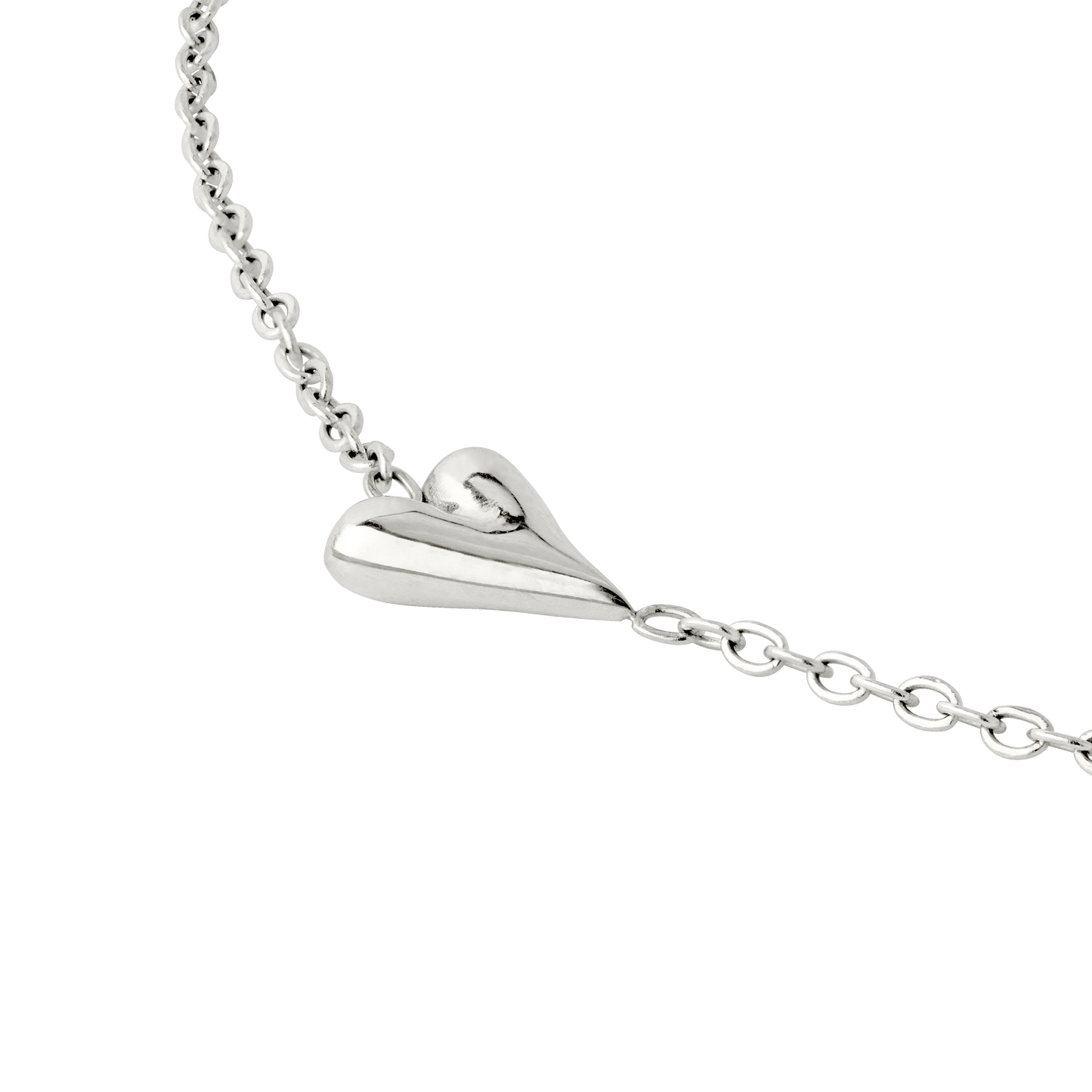 Flowy Heart Necklace Bundle Silber