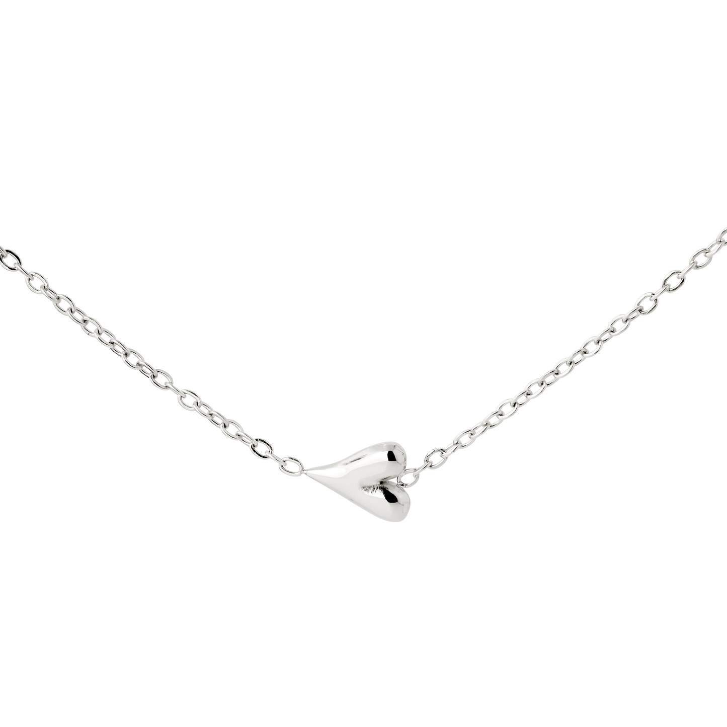 Flowy Heart Necklace Silber