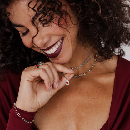 Scarlet Treasure Necklace Silber
