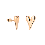 Flowy Heart Studs Small Roségold