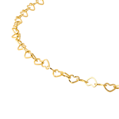 Heart after Heart Necklace Gold