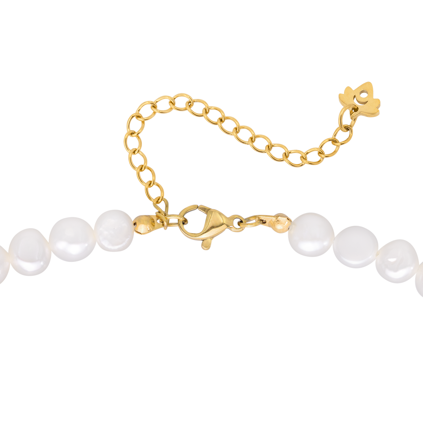 Melting Heart Pearl Necklace Gold