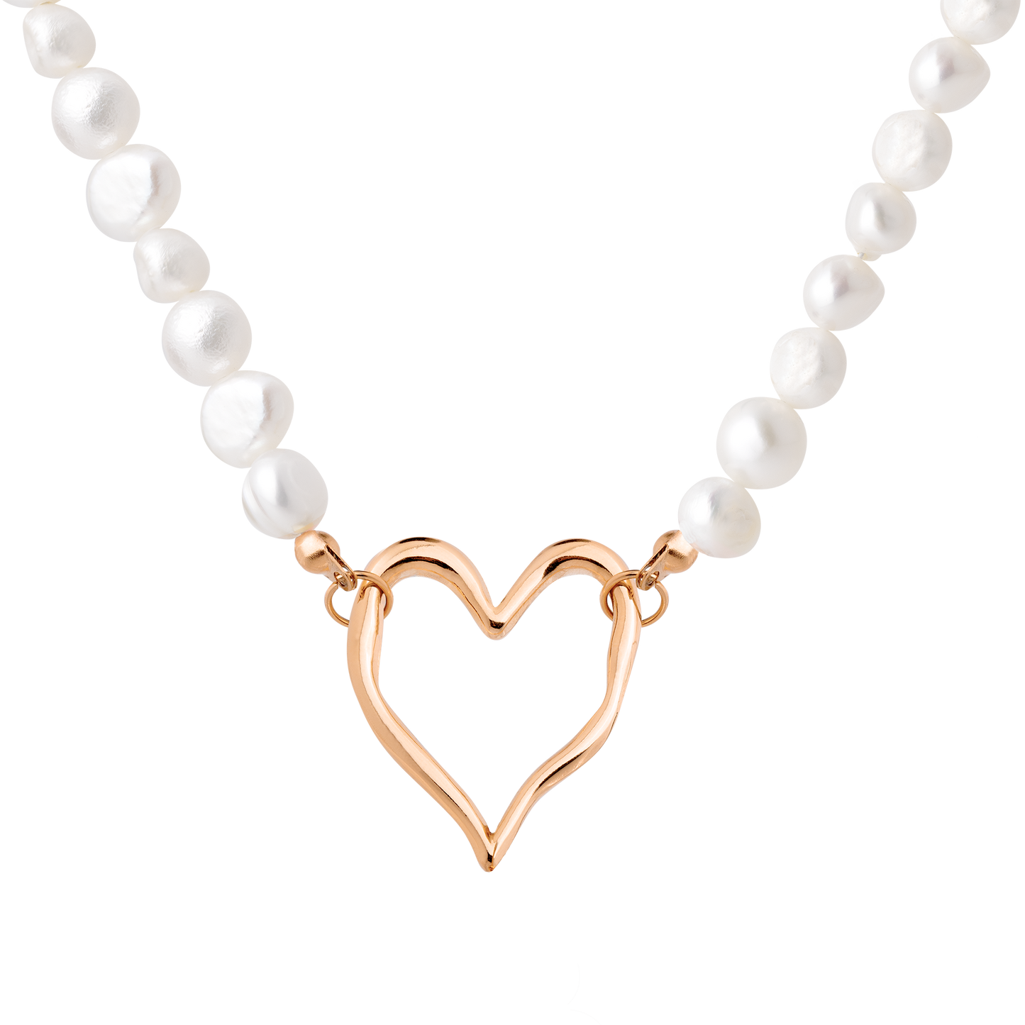 Melting Heart Pearl Necklace Roségold