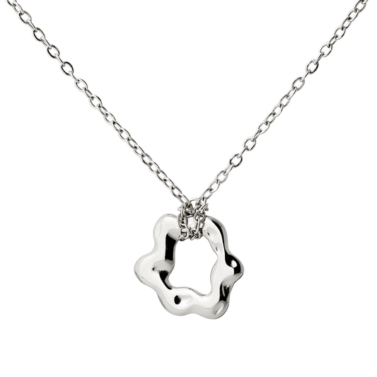 Melting Donut Necklace Silber