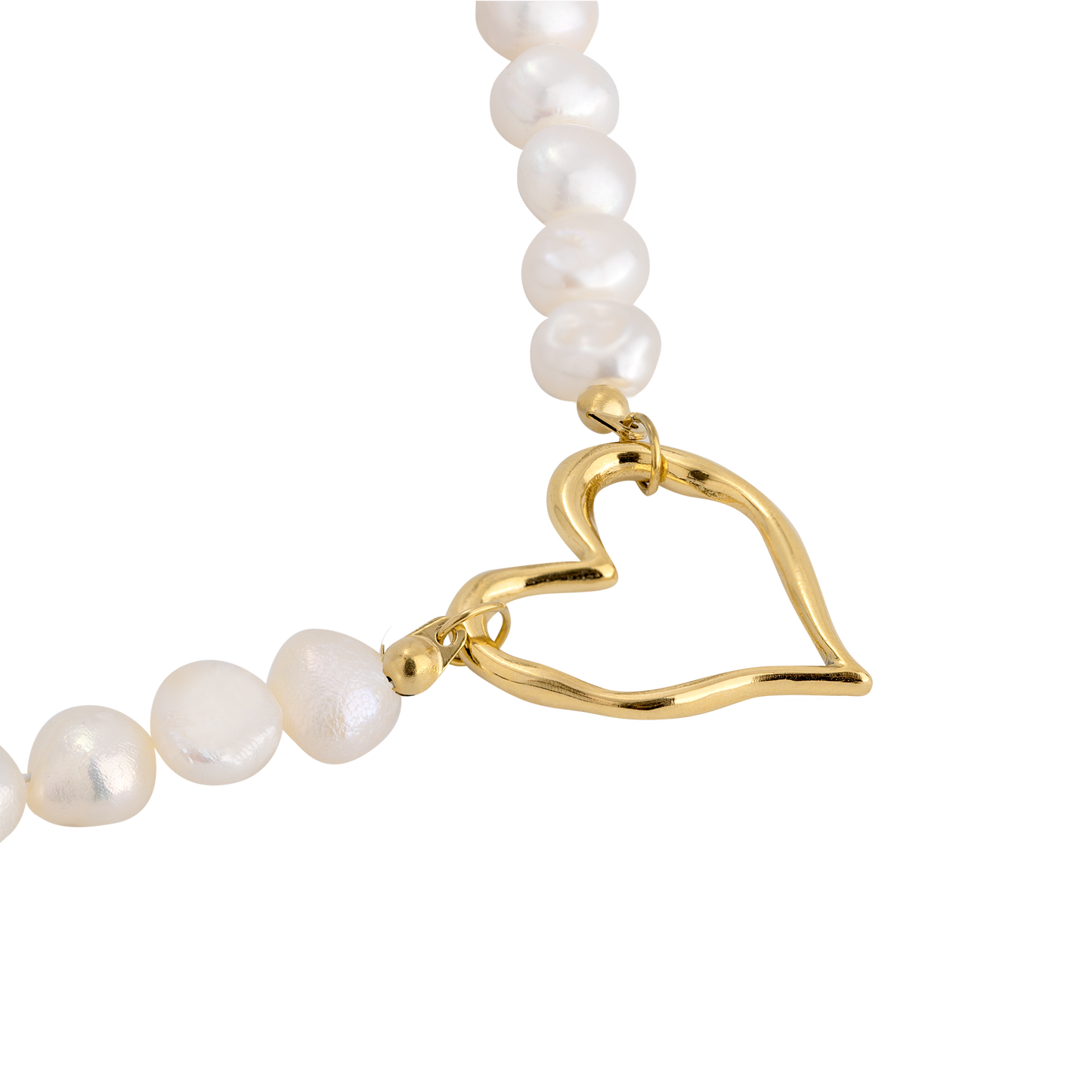 Melting Heart Pearl Bracelet Gold