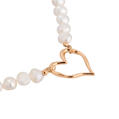 Melting Heart Pearl Bracelet Roségold