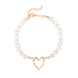 Melting Heart Pearl Bracelet Roségold