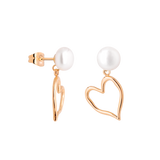 Melting Heart Pearl Studs Roségold
