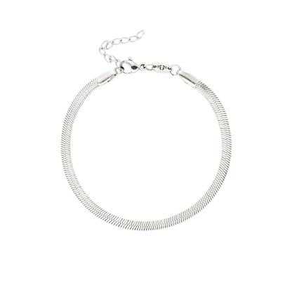 Slim Herringbone Bracelet Silber