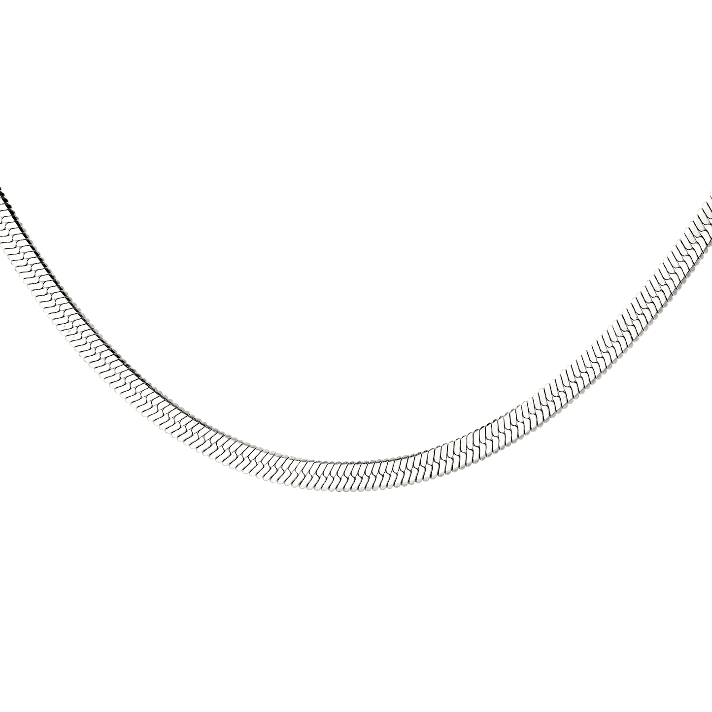 Slim Herringbone Necklace Silber
