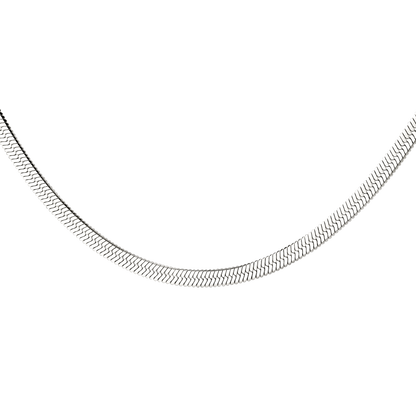 Slim Herringbone Necklace Silber