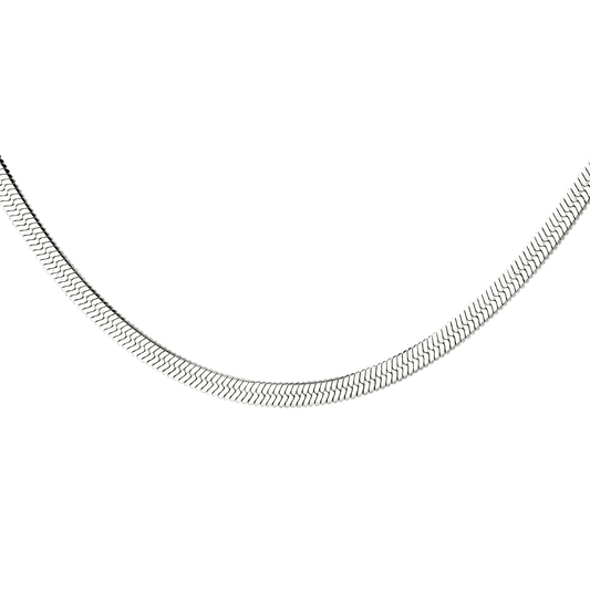 Slim Herringbone Necklace Silber