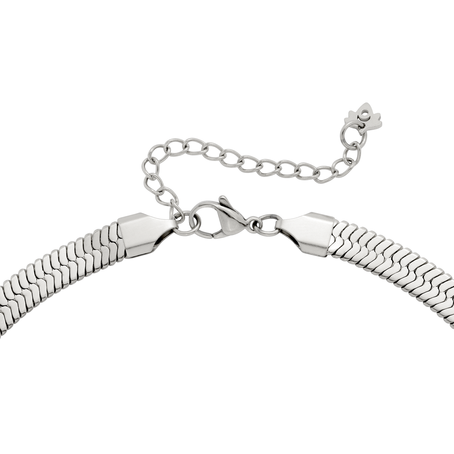 Slim Herringbone Necklace Silber