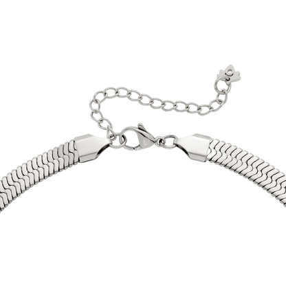 Slim Herringbone Necklace Silber