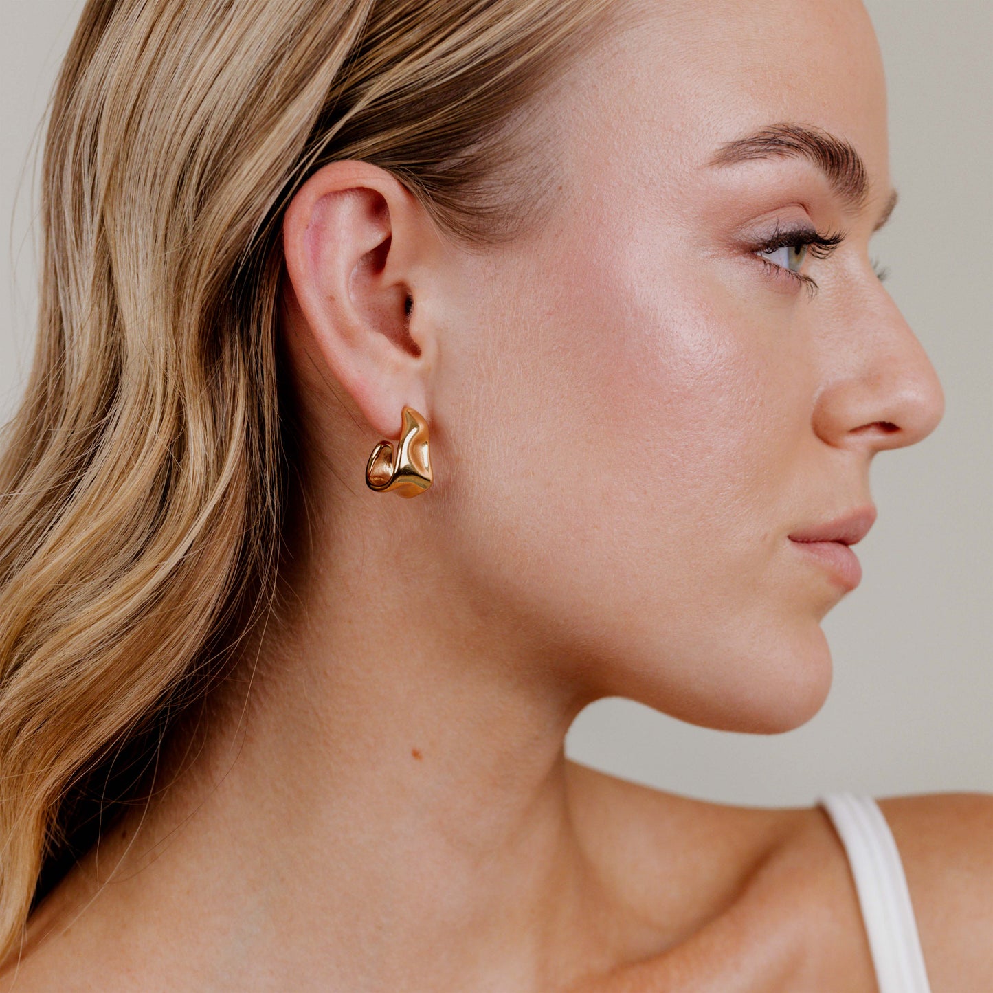 Liquid Shape Studs Roségold