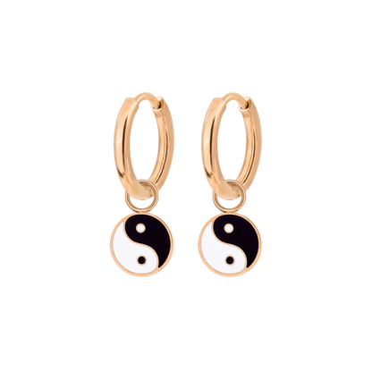 Yin & Yang Hoop Set Small Roségold