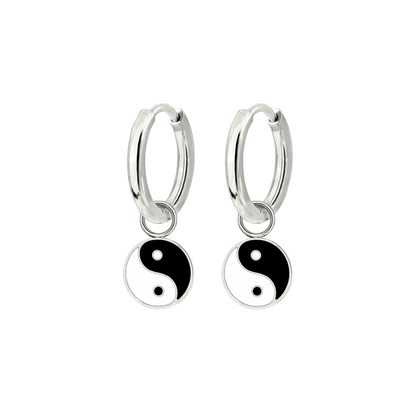 Yin & Yang Hoop Set Small Silber