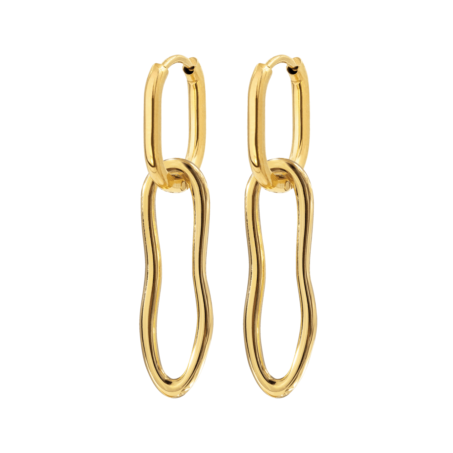 Blending Shapes Oval Hoop Set Baby Gold