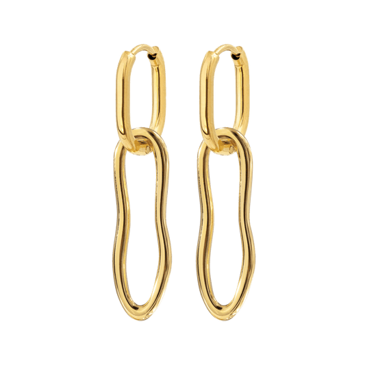 Blending Shapes Oval Hoop Set Baby Gold