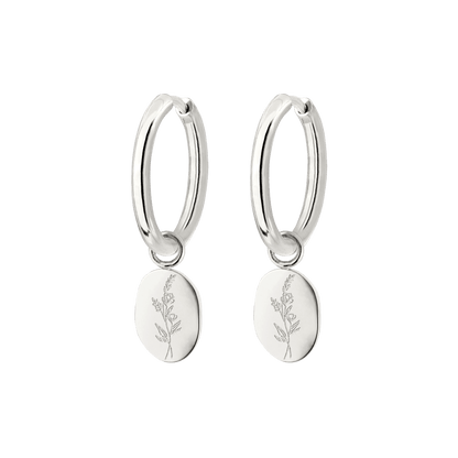 Bouquet Coin Hoop Set Medium Silber
