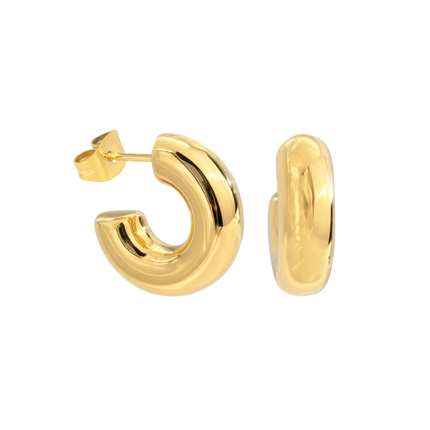 Bulky Hoop Studs Gold