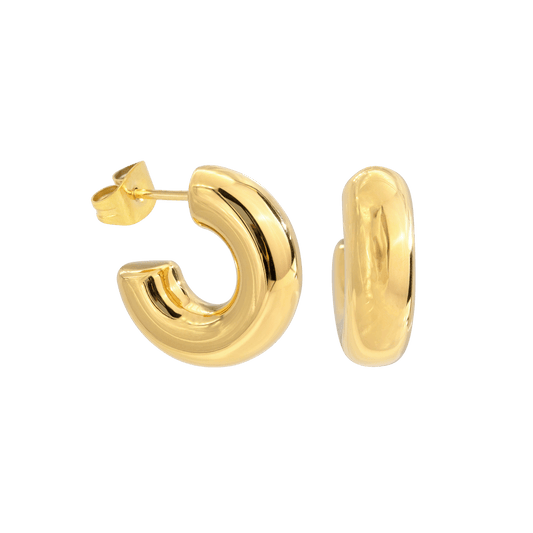 Bulky Hoop Studs Gold