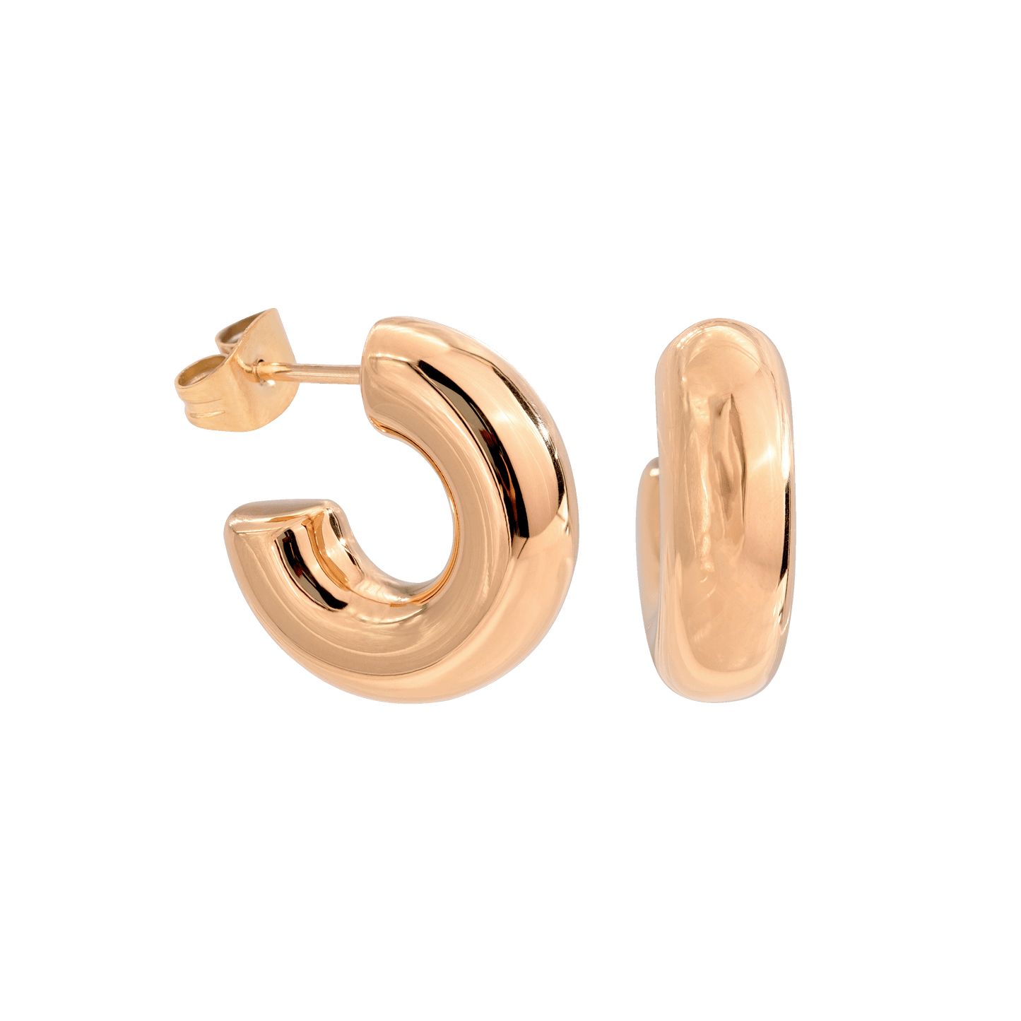 Bulky Hoop Studs Roségold