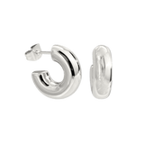 Bulky Hoop Studs Silber