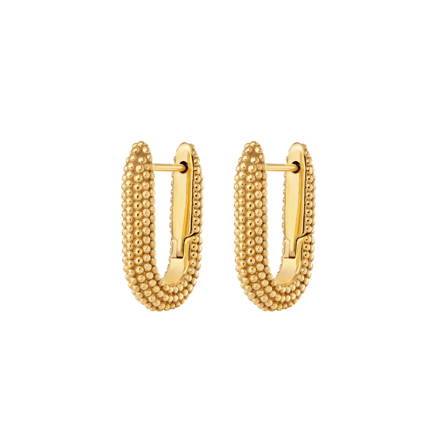 Dotted Oval Hoops Gold