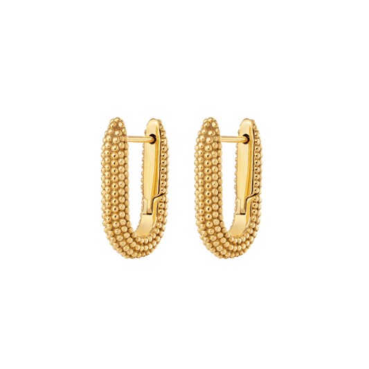 Dotted Oval Hoops Gold