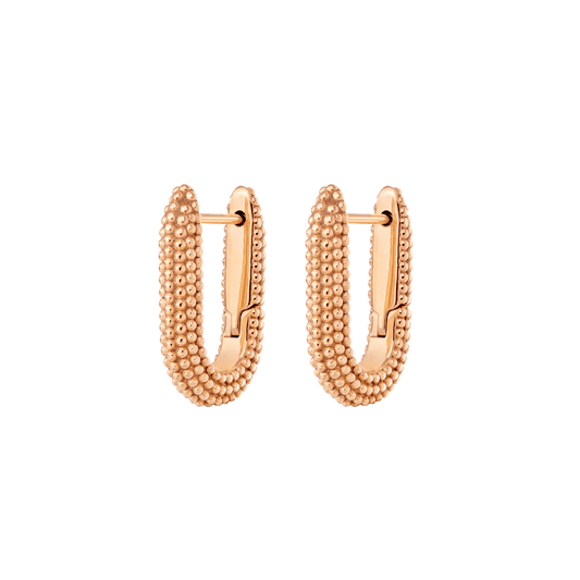 Dotted Oval Hoops Roségold