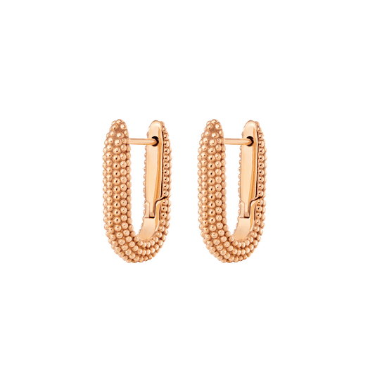 Dotted Oval Hoops Roségold